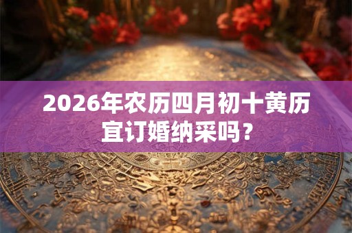 2026年农历四月初十黄历宜订婚纳采吗? 2026年农历四月初十黄历宜订婚纳采吗?