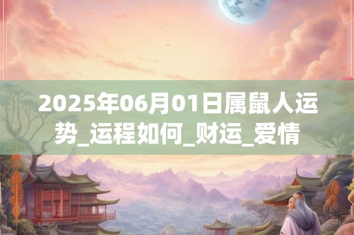 2025年06月01日属鼠人运势_运程如何_财运_爱情 2025年06月01日属鼠人运势_运程如何_财运_爱情