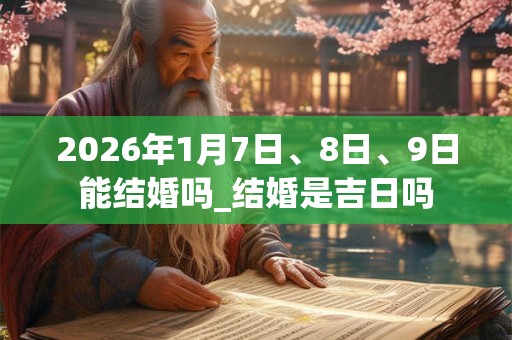 2026年1月7日、8日、9日能结婚吗_结婚是吉日吗 2026年1月7日、8日、9日能结婚吗_结婚是吉日吗