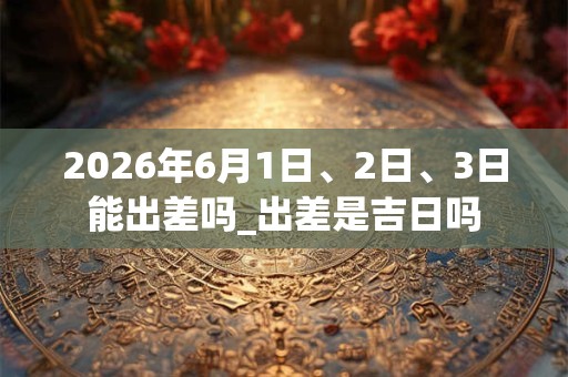 2026年6月1日、2日、3日能出差吗_出差是吉日吗 2026年6月1日、2日、3日能出差吗_出差是吉日吗
