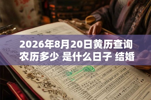 2026年8月20日黄历查询 农历多少 是什么日子 结婚吉时 2026年8月20日黄历查询 农历多少 是什么日子 结婚吉时