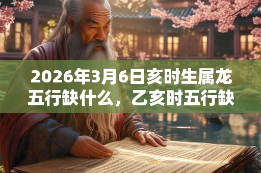 2026年3月6日亥时生属龙五行缺什么,乙亥时五行缺什么 2026年3月6日亥时生属龙五行缺什么,乙亥时五行缺什么