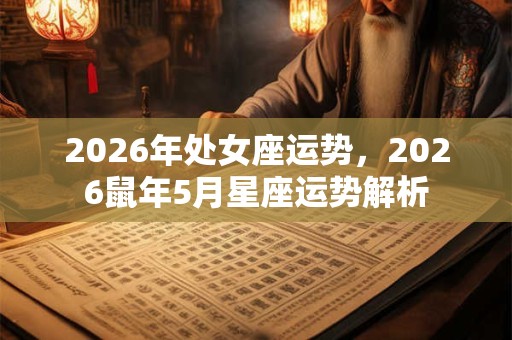 2026年处女座运势,2026鼠年5月星座运势解析 2026年处女座运势,2026鼠年5月星座运势解析