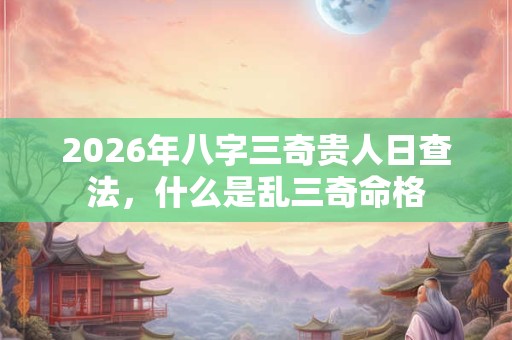 2026年八字三奇贵人日查法，什么是乱三奇命格