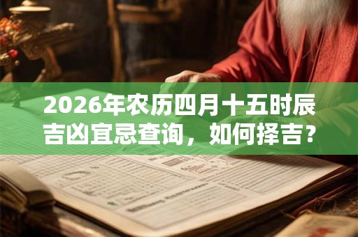 2026年农历四月十五时辰吉凶宜忌查询，如何择吉？