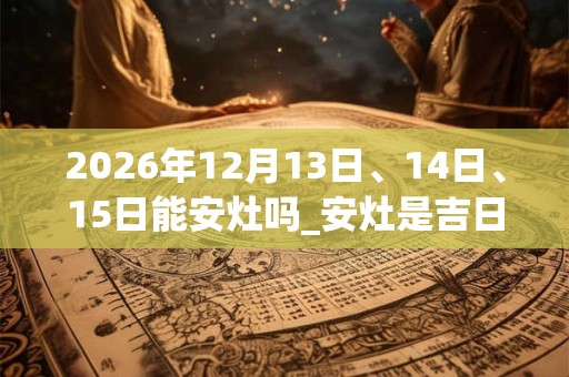 2026年12月13日、14日、15日能安灶吗_安灶是吉日吗