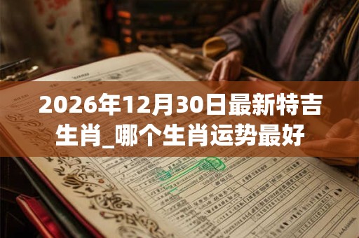 2026年12月30日最新特吉生肖_哪个生肖运势最好 2026年12月30日最新特吉生肖_哪个生肖运势最好