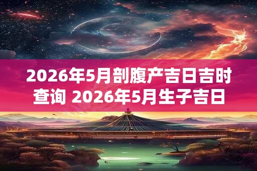 2026年5月剖腹产吉日吉时查询 2026年5月生子吉日