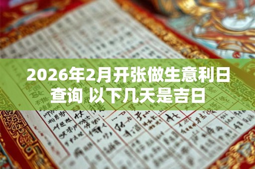 2026年2月开张做生意利日查询 以下几天是吉日 2026年2月开张做生意利日查询 以下几天是吉日
