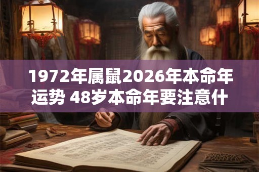 1972年属鼠2026年本命年运势 48岁本命年要注意什么