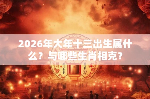 2026年大年十三出生属什么?与哪些生肖相克? 2026年大年十三出生属什么?与哪些生肖相克?