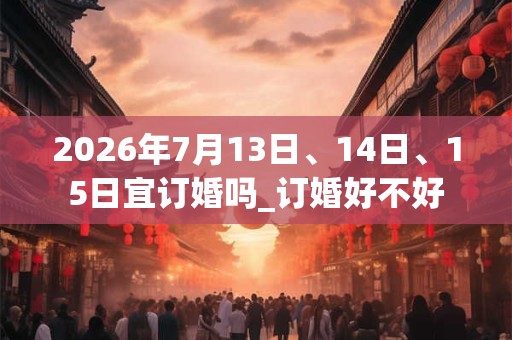 2026年7月13日、14日、15日宜订婚吗_订婚好不好 2026年7月13日、14日、15日宜订婚吗_订婚好不好