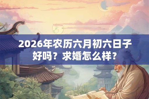 2026年农历六月初六日子好吗?求婚怎么样? 2026年农历六月初六日子好吗?求婚怎么样?