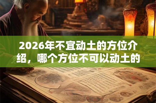 2026年不宜动土的方位介绍,哪个方位不可以动土的? 2026年不宜动土的方位介绍,哪个方位不可以动土的?