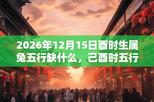 2026年12月15日酉时生属兔五行缺什么，己酉时五行缺什么
