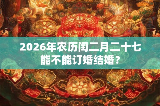 2026年农历闰二月二十七能不能订婚结婚? 2026年农历闰二月二十七能不能订婚结婚?