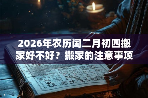 2026年农历闰二月初四搬家好不好?搬家的注意事项和讲究 2026年农历闰二月初四搬家好不好?搬家的注意事项和讲究