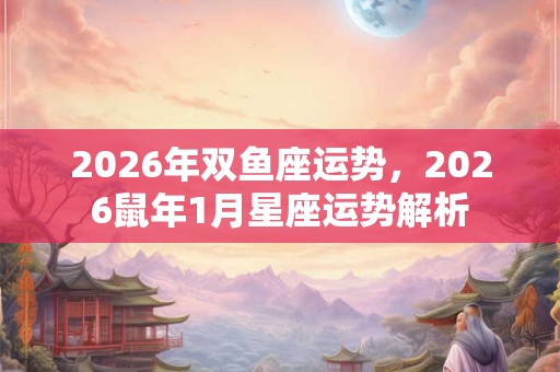 2026年双鱼座运势，2026鼠年1月星座运势解析
