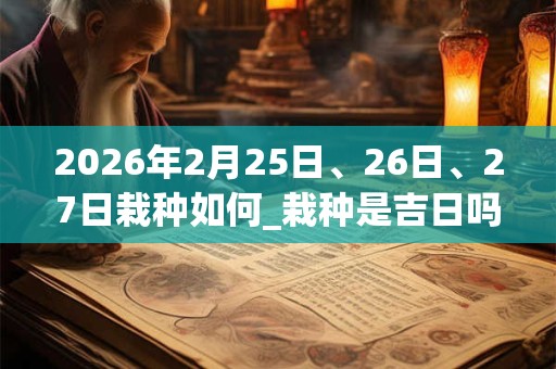 2026年2月25日、26日、27日栽种如何_栽种是吉日吗 2026年2月25日、26日、27日栽种如何_栽种是吉日吗