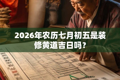 2026年农历七月初五是装修黄道吉日吗？