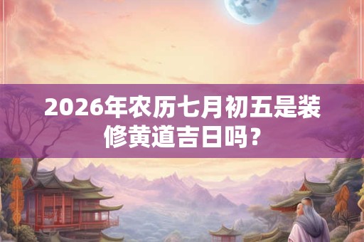 2026年农历七月初五是装修黄道吉日吗？
