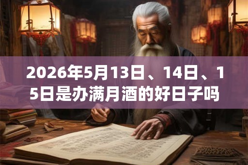 2026年5月13日、14日、15日是办满月酒的好日子吗_办满月酒可以吗