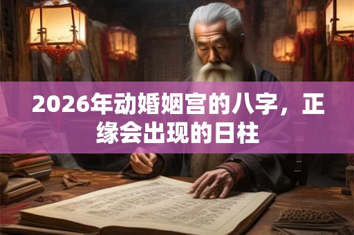 2026年动婚姻宫的八字，正缘会出现的日柱