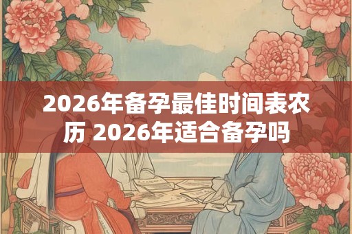 2026年备孕最佳时间表农历 2026年适合备孕吗 2026年备孕最佳时间表农历 2026年适合备孕吗