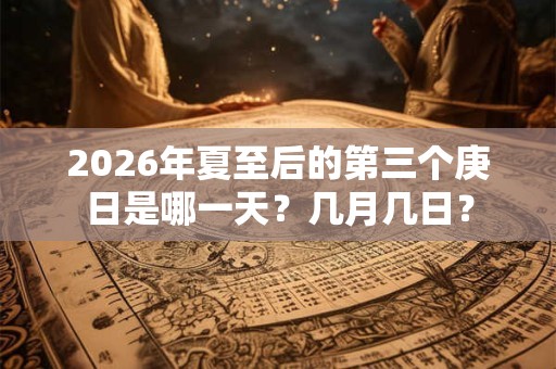 2026年夏至后的第三个庚日是哪一天?几月几日? 2026年夏至后的第三个庚日是哪一天?几月几日?