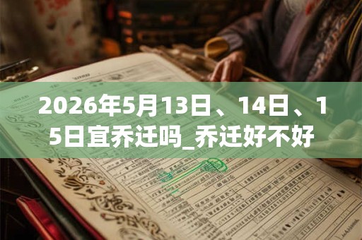 2026年5月13日、14日、15日宜乔迁吗_乔迁好不好