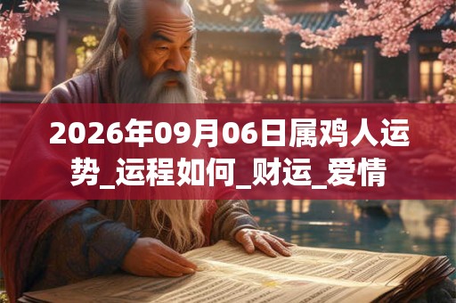 2026年09月06日属鸡人运势_运程如何_财运_爱情 2026年09月06日属鸡人运势_运程如何_财运_爱情