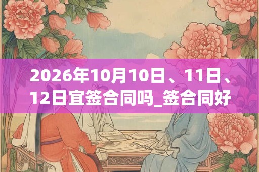 2026年10月10日、11日、12日宜签合同吗_签合同好不好 2026年10月10日、11日、12日宜签合同吗_签合同好不好