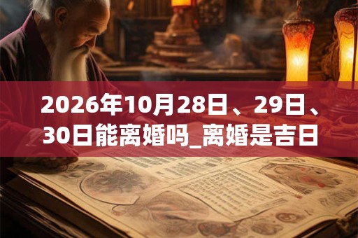 2026年10月28日、29日、30日能离婚吗_离婚是吉日吗