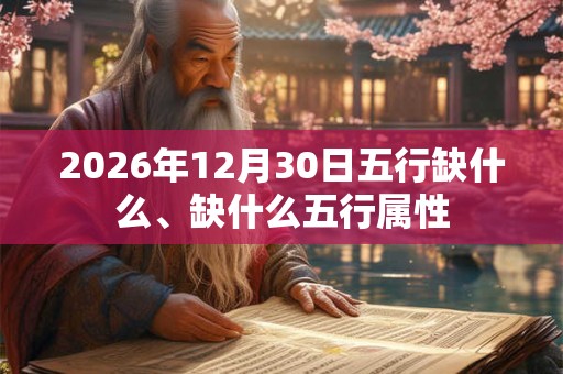 2026年12月30日五行缺什么、缺什么五行属性 2026年12月30日五行缺什么、缺什么五行属性