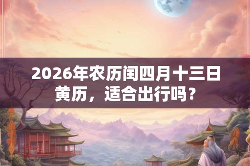 2026年农历闰四月十三日黄历,适合出行吗? 2026年农历闰四月十三日黄历,适合出行吗?