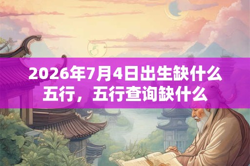 2026年7月4日出生缺什么五行，五行查询缺什么