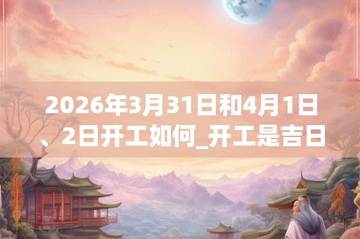 2026年3月31日和4月1日、2日开工如何_开工是吉日吗