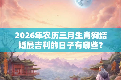 2026年农历三月生肖狗结婚最吉利的日子有哪些？