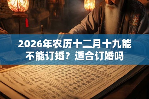 2026年农历十二月十九能不能订婚？适合订婚吗
