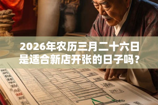 2026年农历三月二十六日是适合新店开张的日子吗？