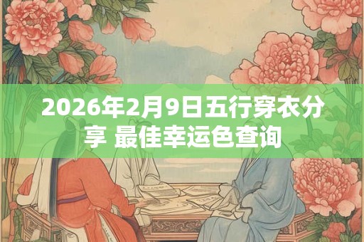2026年2月9日五行穿衣分享 最佳幸运色查询
