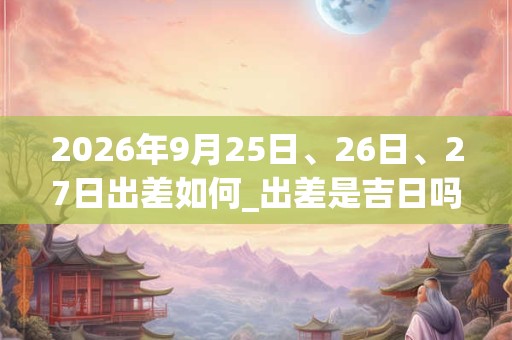 2026年9月25日、26日、27日出差如何_出差是吉日吗