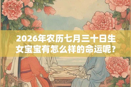 2026年农历七月三十日生女宝宝有怎么样的命运呢？