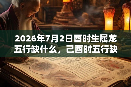 2026年7月2日酉时生属龙五行缺什么,己酉时五行缺什么 2026年7月2日酉时生属龙五行缺什么,己酉时五行缺什么