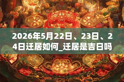 2026年5月22日、23日、24日迁居如何_迁居是吉日吗
