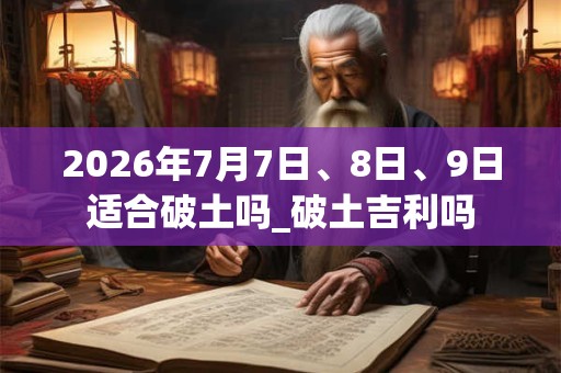 2026年7月7日、8日、9日适合破土吗_破土吉利吗 2026年7月7日、8日、9日适合破土吗_破土吉利吗
