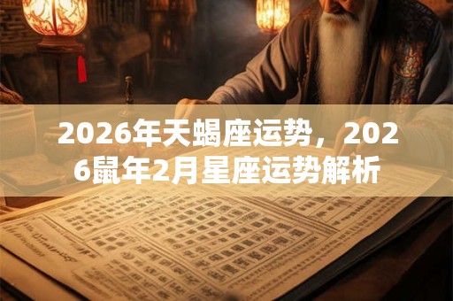2026年天蝎座运势,2026鼠年2月星座运势解析 2026年天蝎座运势,2026鼠年2月星座运势解析