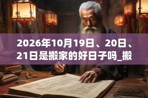 2026年10月19日、20日、21日是搬家的好日子吗_搬家可以吗 2026年10月19日、20日、21日是搬家的好日子吗_搬家可以吗
