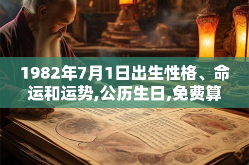 1982年7月1日出生性格、命运和运势,公历生日,免费算命 1982年7月1日出生性格、命运和运势,公历生日,免费算命