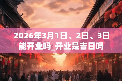 2026年3月1日、2日、3日能开业吗_开业是吉日吗 2026年3月1日、2日、3日能开业吗_开业是吉日吗
